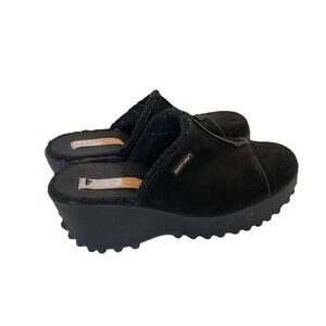 Y2K Rocket Dog Mules Clogs Womens Size 7 Suede Faux Fur Chunky Platform Grunge